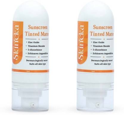 Skineka Sunscreen - SPF 50 PA++++ Sunscreen Tinted Matte  (100ml)