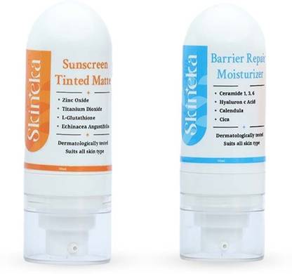 Skineka Sunscreen Tinted Matte Barrier Repair Moisturizer: All-in-One Hydration & Protection  (2 Items in the set)